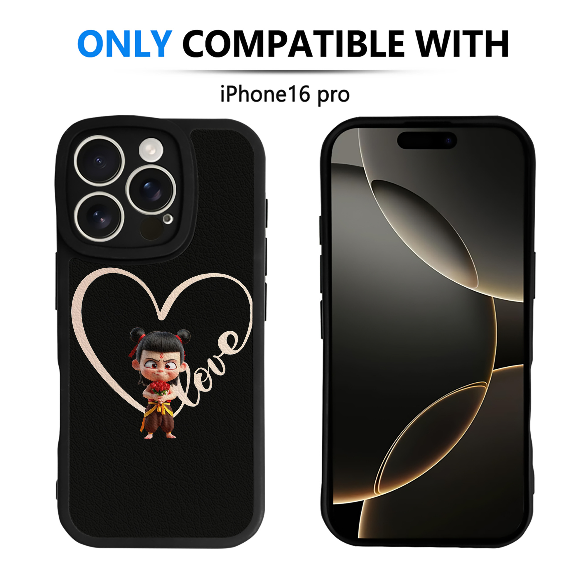 （画像用） Ne Zha 2 ナタ 魔童の大暴れ 【iPhone 16シリーズ対応】シリコンスマホケース（レザー調） 材質：シリコン